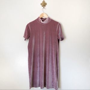 Madewell Mock Neck Velvet Mini Dress
